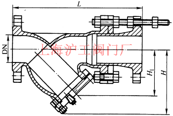 SSY14 型 Y型伸縮過濾器主要外形及結構尺寸示意圖