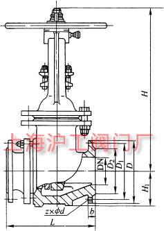 PZ41H��PZ941H �� PN16~PN63 ��ĥ�����y��Ҫ���μ��Y(ji��)��(g��u)�ߴ�ʾ��D